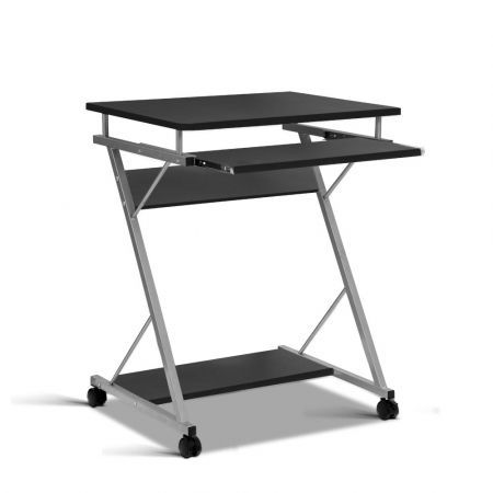 Artiss Metal Pull Out Table Desk - Black