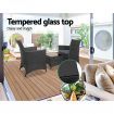 Gardeon 3pc Rattan Bistro Wicker Outdoor Furniture Set - Black