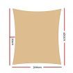 Instahut 3x4m Shade Sail Sun Shadecloth Canopy 280gsm Sand