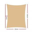 Instahut 5x6m Shade Sail Sun Shadecloth Canopy 280gsm Sand