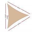 Instahut Shade Sail Shadesail Triangle Heavy Duty Sand Sun Canopy 5x5x5m