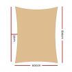 Instahut Shade Sail Cloth Rectangle Shadesail Heavy Duty Sand Sun Canopy 6x8m