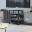 4 Tier TV Media Stand with Safety Tempered Glass