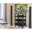 4 Tier TV Media Stand with Safety Tempered Glass