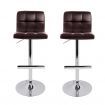 Artiss Set of 2 Gas Lift Bar Stools PU Leather - Chocolate Brown