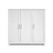 White Wooden Shoe Storage Cabinet-Holds up to 24 Pairs