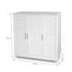 White Wooden Shoe Storage Cabinet-Holds up to 24 Pairs