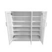 White Wooden Shoe Storage Cabinet-Holds up to 24 Pairs