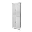 White 4-Door Wooden Shoe Cabinet-Max.32 Pairs