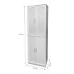 White 4-Door Wooden Shoe Cabinet-Max.32 Pairs