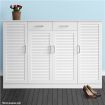Extra Large White Wooden Shoe Cabinet-Max.40 Pairs White