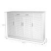 Extra Large White Wooden Shoe Cabinet-Max.40 Pairs White