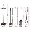 Grillz Fireplace Tool Set Fire Place Tools Poker Brush Shovel Stand Tongs