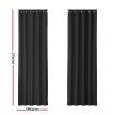 Artiss 2X Blockout Curtains Blackout Window Curtain Eyelet 180x213cm Black