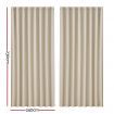 Artiss 2X Blockout Curtains Blackout Window Curtain Eyelet 240x230cm Beige