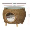 Gardeon Side Table Coffee Pet Bed Wicker Indoor Outdoor Furniture Patio Desk