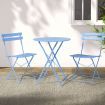 Gardeon Outdoor Setting Table and Chairs Folding Bistro Set Patio Furniture Blue