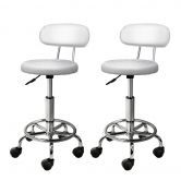 Artiss 2X Saddle Salon Stool Swivel Backrest Chair Barber Chair Hydraulic Lift