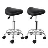 Artiss 2X Saddle Salon Stool Swivel Barber Hair Dress Chair Hydraulic Lift Black