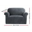 Artiss Velvet Sofa Cover Plush Couch Cover Lounge Slipcover 1 Seater Grey