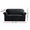 Artiss Velvet Sofa Cover Plush Couch Cover Lounge Slipcover 2 Seater Black