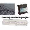 Artiss Velvet Sofa Cover Plush Couch Cover Lounge Slipcover 2 Seater Grey