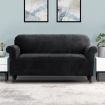 Artiss Velvet Sofa Cover Plush Couch Cover Lounge Slipcover 3 Seater Black