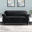Artiss Velvet Sofa Cover Plush Couch Cover Lounge Slipcover 3 Seater Black