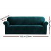 Artiss Velvet Sofa Cover Plush Couch Cover Lounge Slipcover 4 Seater Agate Green