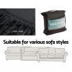 Artiss Velvet Sofa Cover Plush Couch Cover Lounge Slipcover 4 Seater Black
