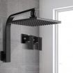 WELS 8" Rain Shower Head Set Bathroom Gooseneck Square Taps Hand Held High Pressure DIY