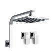 WELS 8" Rain Shower Head Set Bathroom Gooseneck Square Taps Hand Held High Pressure DIY