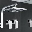 WELS 8" Rain Shower Head Set Bathroom Gooseneck Square Taps Hand Held High Pressure DIY
