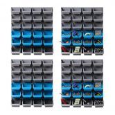 Giantz 96 Storage Bin Rack Wall-Mounted Tool Parts Garage Shelving Organiser