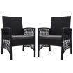 Outdoor Furniture Dining Chairs Rattan Garden Patio Cushion Black x2 Gardeon