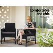 Outdoor Furniture Dining Chairs Rattan Garden Patio Cushion Black x2 Gardeon