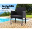 Outdoor Bistro Chairs Patio Furniture Dining Chair Wicker Garden Cushion Gardeon