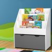 Keezi Kids Bookshelf Childrens Bookcase Organiser Storage Shelf Wooden White