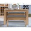 Artiss Dining Bench NATU Upholstery Seat Stool Chair Cushion Kitchen Furniture Oak 90cm