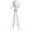 Garden Windmill 6FT 186cm Metal Ornaments Outdoor Decor Ornamental Wind Will