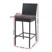 Gardeon Outdoor Bar Stools Dining Chairs Rattan Furniture X2