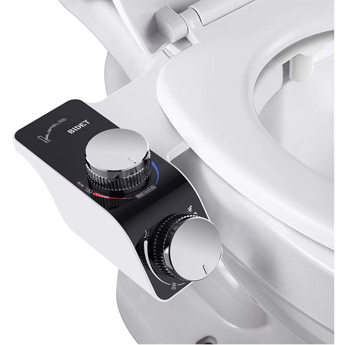 Bidet Attachment for Toilet Non-Electric Self-Cleaning Dual Nozzle Fresh Cold/Hot Water Sprayer Bidet Adjustable Water Pressure Feminine Wash,Easy to Install Bidet Sprayer for Toilet