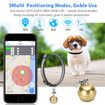 Pets GPS tracker Cat Dog Pet Tracker Collar with Bell Tracking Device Locator Waterproof IP67 Anti-lost monitor Smart Finder Free APP Color Silver