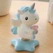 Car Accessories Dashboard Decoration Interior Decoration Swing Unicorn Desk Ornament Home Party Gift(Blue)