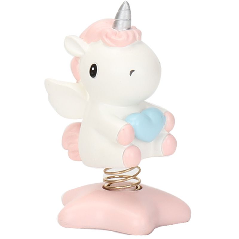 Car Accessories Dashboard Decoration Interior Decoration Swing Unicorn Desk Ornament Home Party Gift(Pink)