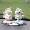 Car Accessories Dashboard Decoration Interior Decoration Swing Unicorn Desk Ornament Home Party Gift(Pink)