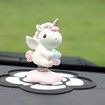 Car Accessories Dashboard Decoration Interior Decoration Swing Unicorn Desk Ornament Home Party Gift(Pink)