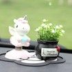 Car Accessories Dashboard Decoration Interior Decoration Swing Unicorn Desk Ornament Home Party Gift(Pink)