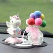 Car Accessories Dashboard Decoration Interior Decoration Swing Unicorn Desk Ornament Home Party Gift(Pink)