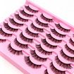 Natural Brown Lashes Wispy Faux Mink Eyelashes Cat Eye 11mm Fluffy False Lashes Natural Look 14 Pairs Strip Eyelashes Pack